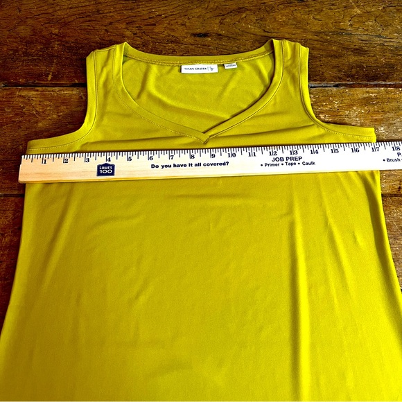 SUSAN GRAVER Tank V-Neck, Long, side slits, rich yellow-gold Size XXS - Picture 4 of 9